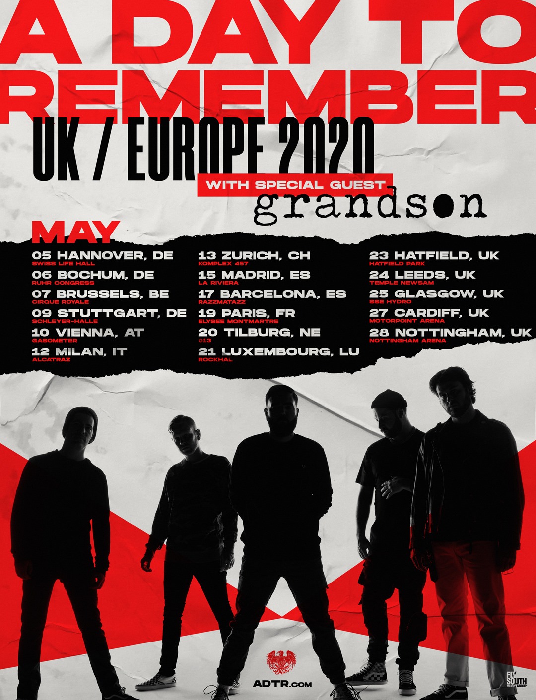 Affiche de la tournée de A Day To Remember