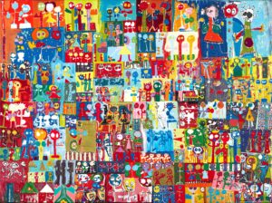 Trans Musicales Rennes 2022 visuel peinture patchwork Mademoiselle Sophie